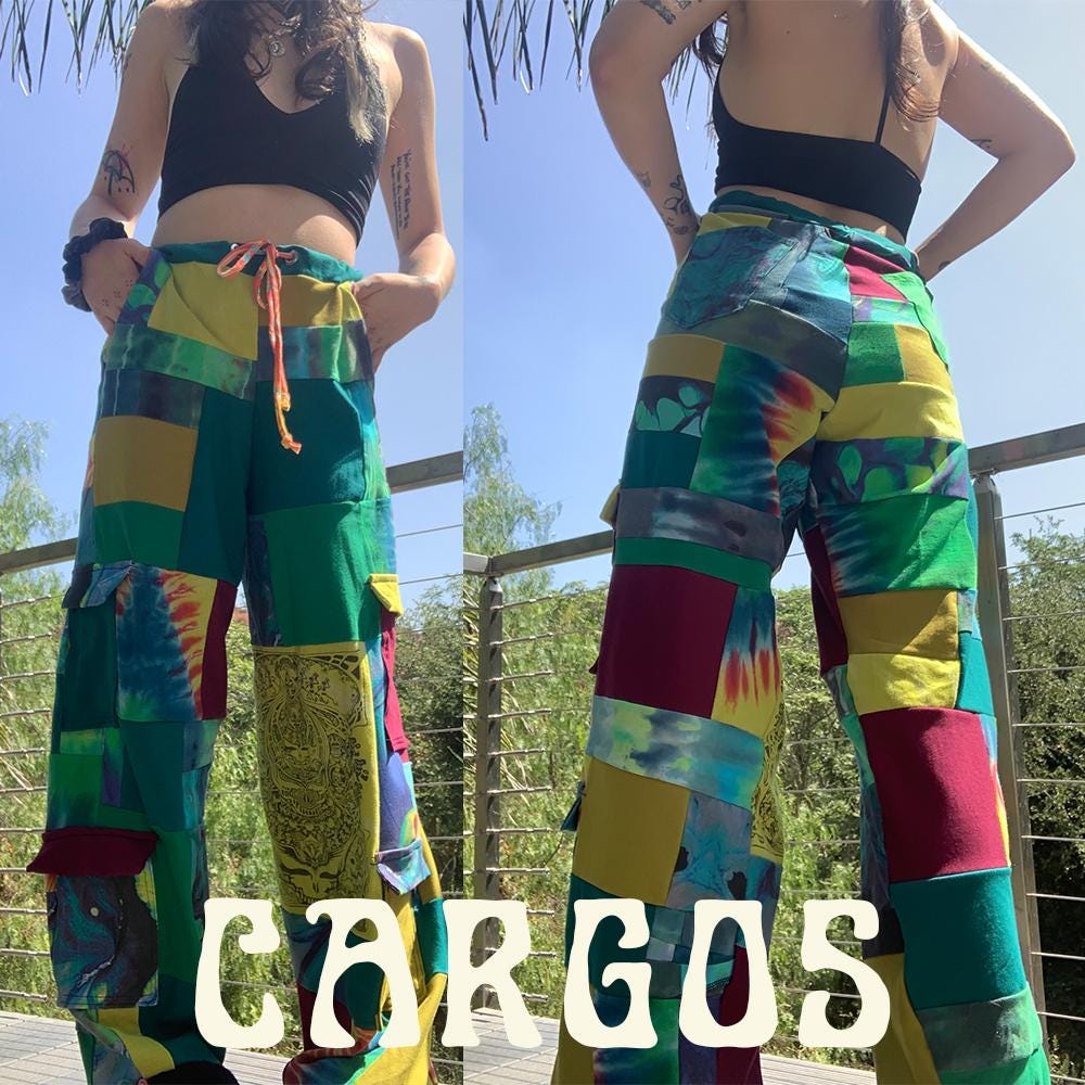 MTO Send-Your-Own Upcycled Patchwork Pants -- Your choice of colors and patterns to pair with a loved piece of clothing